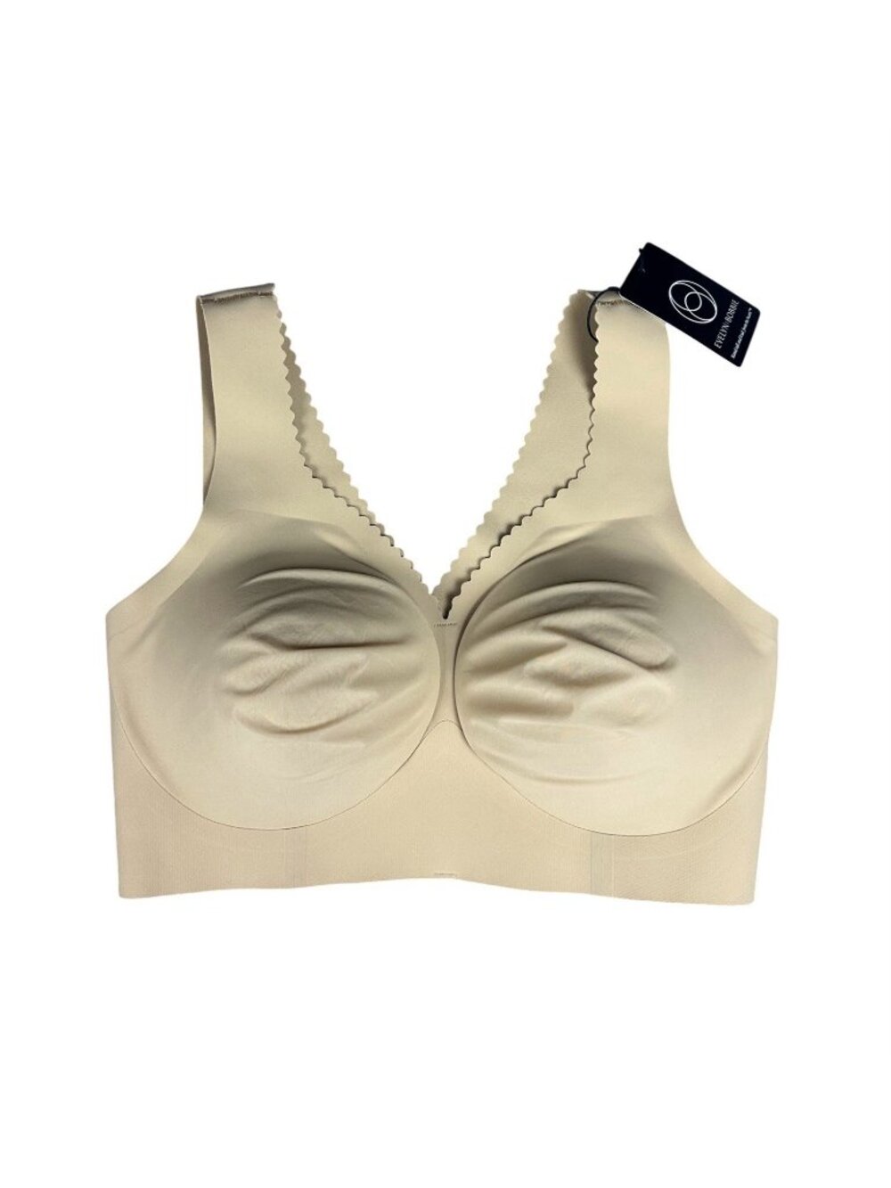 Evelyn & Bobbie Evelyn Bra Medium Nude Wireless Support EB Core Scalloped Edge